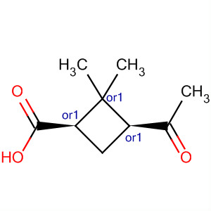 Structure of Cyclobutanecarboxylic acid, 3-acetyl-2,2-dimethyl-, cis-