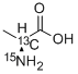 L-ALANINE-2-13C-15N结构式