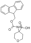 Structure of 4-(FMOC-AMINO)-TETRAHYDROPYRAN-4-CARBOXYLIC ACID