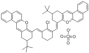 Structure of 10-TERT-BUTYL-8-[3-(10-TERT-BUTYL-10,11-DIHYDRO-9H-BENZO[A]XANTHEN-8-YLMETHYLENE)-2-CHLORO-CYCLOHEX-1-ENYLMETHYLENE]-8,9,10,11-TETRAHYDRO-BENZO[A]XANTHENYLIUM PERCHLORATE