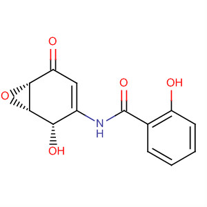 Structure of Benzamide,2-hydroxy-N-[(1S,2S,6S)-2-hydroxy-5-oxo-7-oxabicyclo[4.1.0]hept-3-en-3-yl]-