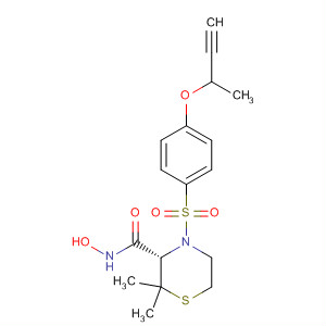 Structure of 3-Thiomorpholinecarboxamide,4-[[4-(2-butynyloxy)phenyl]sulfonyl]-N-hydroxy-2,2-dimethyl-, (3S)-