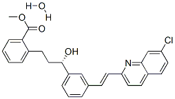 Structure of METHYL 2-((3S)-3-{3-[(E)-2-(7-CHLOROQUINOLIN-2-YL)VINYL]PHENYL}-3-HYDROXYPROPYL)BENZOATE HYDRATE