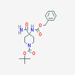 Structure of tert-butyl 4-(benzyloxycarbonylamino)-4-carbamoylpiperidine-1-carboxylate