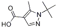 Structure of 1H-Pyrazole-4-carboxylic acid, 1-(1,1-dimethylethyl)-5-methyl-