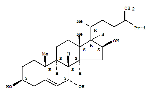 Ergosta-5,24(28)-diene-3,7,16-triol结构式
