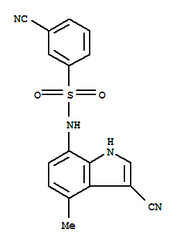 Structure of 3-Cyano-N-(3-cyano-4-methyl-1H-indole-7-yl)benzensulfonamide