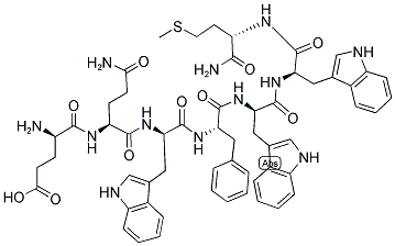Structure of (D-GLU5,D-TRP7,9,10)-SUBSTANCE P (5-11)