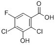Structure of 2,4-DICHLORO-5-FLUORO-3-HYDROXYBENZOIC ACID