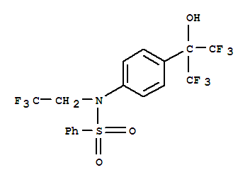 N-(2,2,2-三氟乙基)-N-[4-[2,2,2-三氟-1-羟基-1-(三氟甲基)乙基]苯基]-苯磺酰胺结构式