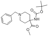 Structure of 1-BENZYL-4-N-BOC-AMINO-PIPERIDINE-4-CARBOXYLIC ACID METHYL ESTER