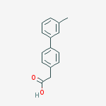 Structure of 2-[4-(3-methylphenyl)phenyl]acetic acid