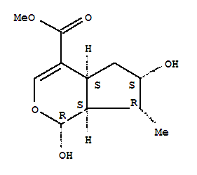 Structure of Cyclopenta[c]pyran-4-carboxylicacid, 1,4a,5,6,7,7a-hexahydro-1,6-dihydroxy-7-methyl-, methyl ester, [1R-(1a,4aa,6a,7a,7aa)]-