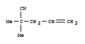 Structure of 2,2-dimethylpent-4-enenitrile