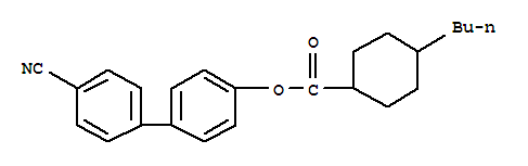 Structure of Cyclohexanecarboxylicacid, 4-butyl-, 4'-cyano[1,1'-biphenyl]-4-yl ester
