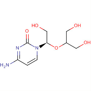 Structure of 2(1H)-Pyrimidinone,4-amino-1-[2-hydroxy-1-[2-hydroxy-1-(hydroxymethyl)ethoxy]ethyl]-, (R)-