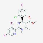 Structure of (-)-4(R)-(2-Chloro-4-fluorophenyl)-2-(3,5-difluoropyridin-2-yl)-6-methyl-1,4-dihydropyrimidine-5-carboxylic acid methyl ester