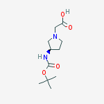 Chemical structure of ((R)-3-TERT-BUTOXYCARBONYLAMINO-PYRROLIDIN-1-YL)-ACETIC ACID