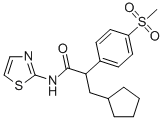 3-CYCLOPENTYL-2-(4-METHANESULFONYL-PHENYL)-N-THIAZOL-2-YL-PROPIONAMIDE结构式