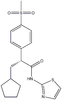 Structure of (2R)-3-Cyclopentyl-2-[4-(methanesulfonyl)phenyl]-N-(thiazol-2-yl)propionamide