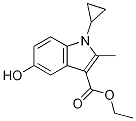 Structure of 1H-Indole-3-carboxylic acid, 1-cyclopropyl-5-hydroxy-2-methyl-, ethylester