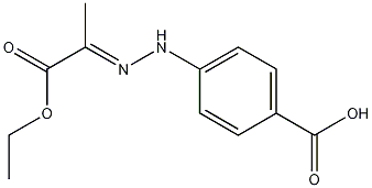 Structure of 4-(2-(1-ethoxy-1-oxopropan-2-ylidene)hydrazinyl)benzoic acid