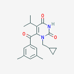 1-(cyclopropylmethyl)-6-(3,5-dimethylbenzoyl)-5-propan-2-ylpyrimidine-2,4-dione结构式