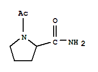 1-乙酰基-2-吡咯烷甲酰胺结构式