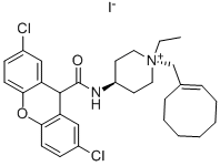 Structure of 1,4-TRANS-1-(1-CYCLOOCTEN-1-YLMETHYL)-4-[[(2,7-DICHLORO-9H-XANTHEN-9-YL)CARBONYL]AMINO]-1-ETHYLPIPERIDINIUM IODIDE
