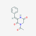 (Z)-1-Acetyl-3-benzylidenepiperazine-2,5-dione结构式