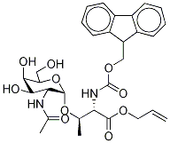 allyl (2S,3R)-3-[(2S,3S,4R,5R)-3-acetamido-4,5-dihydroxy-6-(hydroxymethyl)tetrahydropyran-2-yl]oxy-2-(9H-fluoren-9-ylmethoxycarbonylamino)butanoate结构式