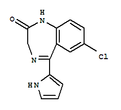 Structure of 2H-1,4-benzodiazepin-2-one, 7-chloro-1,3-dihydro-5-(1H-pyrrol-2-yl)-