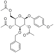 Structure of 4-METHOXYPHENYL 2,4,6-TRI-O-ACETYL-3-O-BENZYL-BETA-D-GLUCOPYRANOSIDE