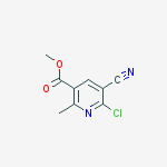 Structure of 3-Pyridinecarboxylic acid, 6-chloro-5-cyano-2-methyl-, methyl ester