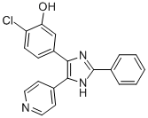 2-氯-5-(2-苯基-5-(吡啶-4-基)-1H-咪唑-4-基)苯酚结构式