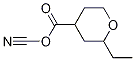 Structure of 2H-pyran-4-carboxylic acid, 4-cyanotetrahydro-, ethyl ester