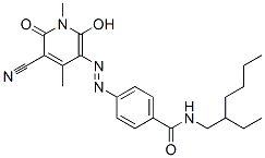 Structure of p-[(5-cyano-1,6-dihydro-2-hydroxy-1,4-dimethyl-6-oxo-3-pyridyl)azo]-N-(2-ethylhexyl)benzamide