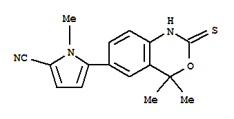 Structure of 5-(4,4-Dimethyl-2-thioxo-1,4-dihydro-2H-3,1-benzoxazin-6-yl)-1-methyl-1H-pyrrole-2-carbonitrile