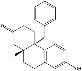 2(1H)-Phenanthrenone, 3,4,4a,9,10,10a-hexahydro-7-hydroxy-4a-(phenylmethyl)-, (4aS,10aR)-结构式