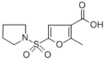 Structure of 2-METHYL-5-(1-PYRROLIDINYLSULFONYL)-3-FUROIC ACID