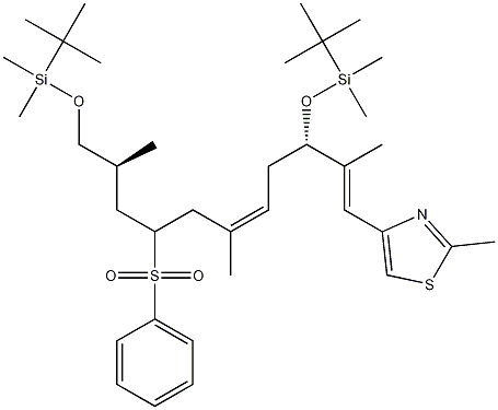 4-[(1E,3S,5Z,8R/S,10S)-3,11-Bis-{[tert-butyl(dimethyl)silyl]oxy}-2,6,10-trimethyl-8-(phenylsulfonyl)undeca-1,5-dienyl]-2-methyl-1,3-thiazole结构式