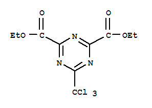 Structure of diethyl 6-(trichloromethyl)-1,3,5-triazine-2,4-dicarboxylate