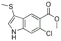 Structure of 1H-Indole-5-carboxylic acid, 6-chloro-3-(methylthio)-, methyl ester