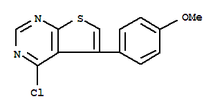 Structure of Thieno[2,3-d]pyrimidine,4-chloro-5-(4-methoxyphenyl)-
