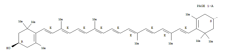 Structure of ZEAXANTHIN