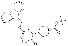 Chemical structure of 2-(FMoc-aMino)-2-(1-Boc-4-piperidyl)acetic Acid