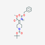 Structure of tert-butyl 4-(1-(benzyloxycarbonyl)-2-methoxy-2-oxoethylidene)piperidine-1-carboxylate