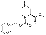 Structure of (S)-1-N-CBZ-PIPERAZINE-2-CARBOXYLIC ACID METHYL ESTER