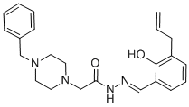 Structure of 4-(Phenylmethyl)-1-piperazineaceticacid[[2-hydroxy-3-(2-propenyl)phenyl]methylene]hydrazide