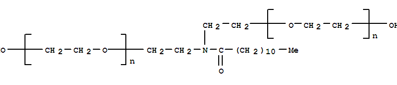 Structure of .alpha.,.alpha.-[[(1-oxododecyl)imino]di-2,1-ethanediyl]bis[.omega.-hydroxy-poly(oxy-1,2-ethanediyl)